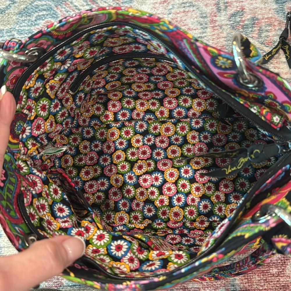 Vera Bradley Black and Red Shoulder Bag with matching wallet. - Picture 3 of 6